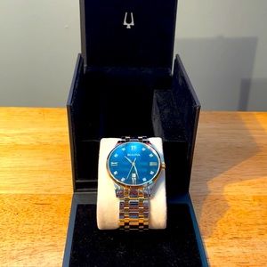 Bulova’s Men Quartz Diamond Accent Two-tone Date Indiactor 40mm Watch 98D130